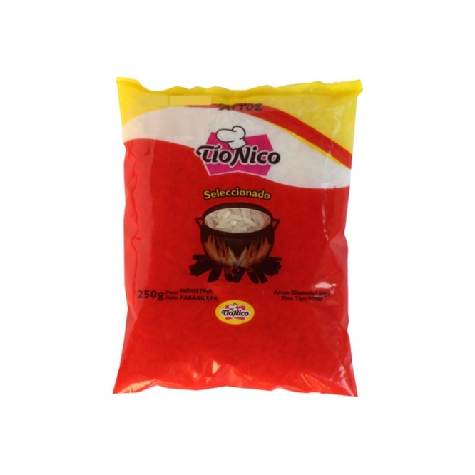 Arroz en paquete rojo Tío Nico 250 gramos