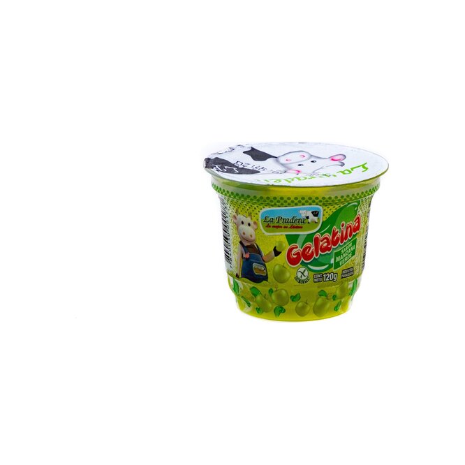 Gelatina sabor manzana verde pote La Pradera 120 gramos