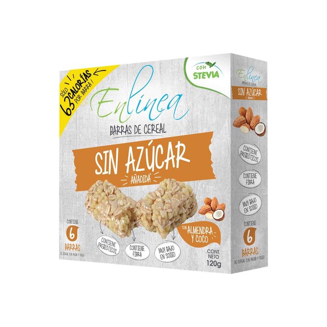 Barra de Cereal con Almendras sin azúcar en caja en Línea 120 gramos