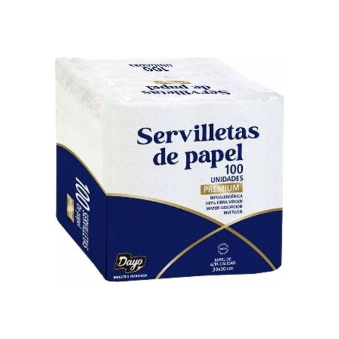 Servilletas de papel premium 30 x 30 cm paquete Dayo 100 unidades