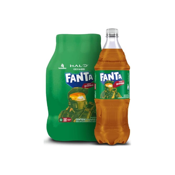 Gaseosa mega guaraná pack 4 unidades Fanta 1 litro