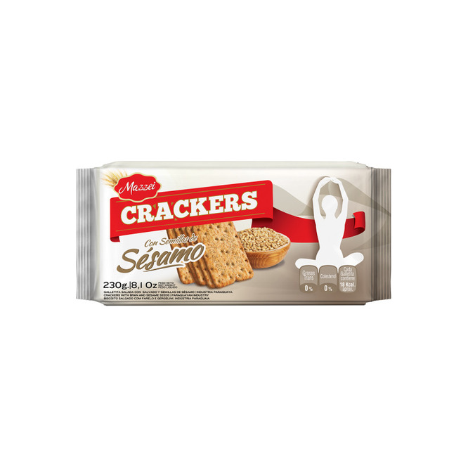 Galletita con sésamo cracker paquete Mazzei 200 gramos