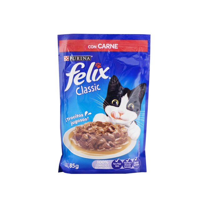 Alimento para gato sabor carne en sachet Félix 85 gramos