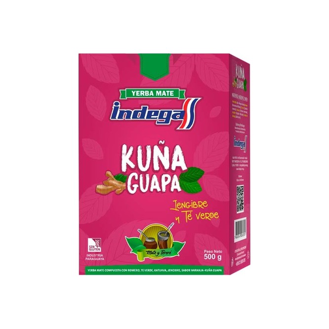 Yerba mate con Jengibre y té verde en caja Indega 500 gramos