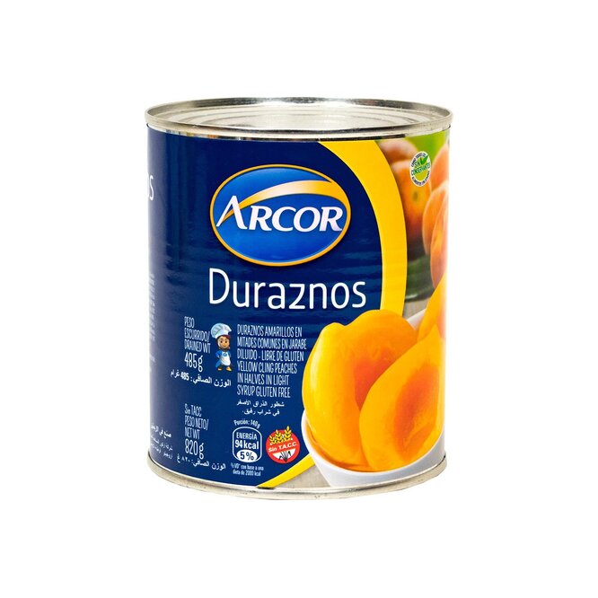Dulce de durazno en almíbar Arcor 820 gramos
