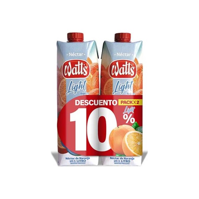 Jugo sabor naranja pack2 unidades Watts 1 litro