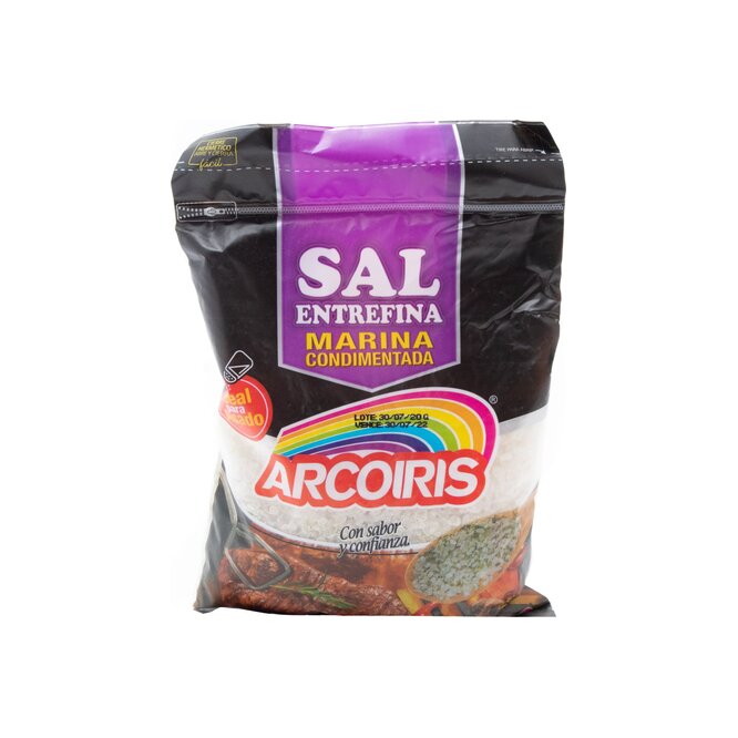 Sal entrefina marina condimentada paquete Arcoíris 400 gramos