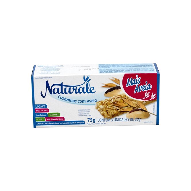 Barra de cereal Light Castañas y Avena 3 unidades Naturale 25 gramos