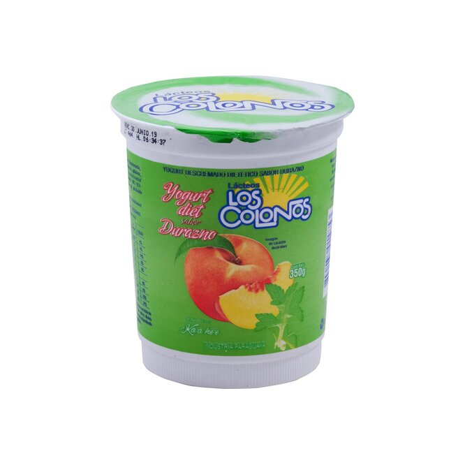 Yoghurt dietetico sabor durazno Los colonos 350 gramos