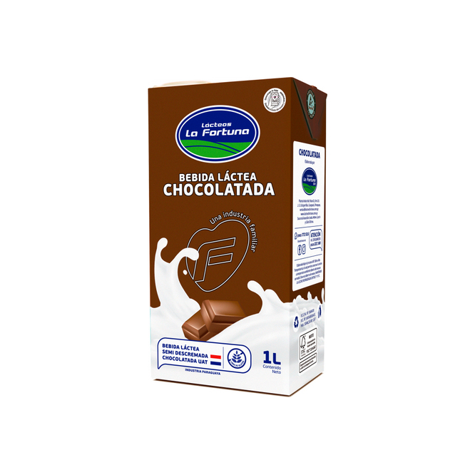 Bebida láctea sabor chocolate La Fortuna 1 Litro