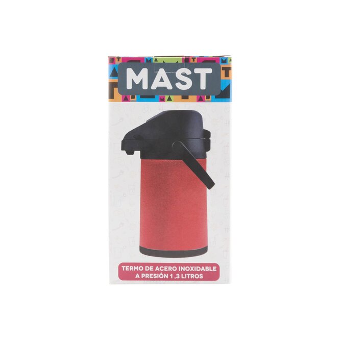 Termo a presión acero inoxidable Mast 1.3 litros