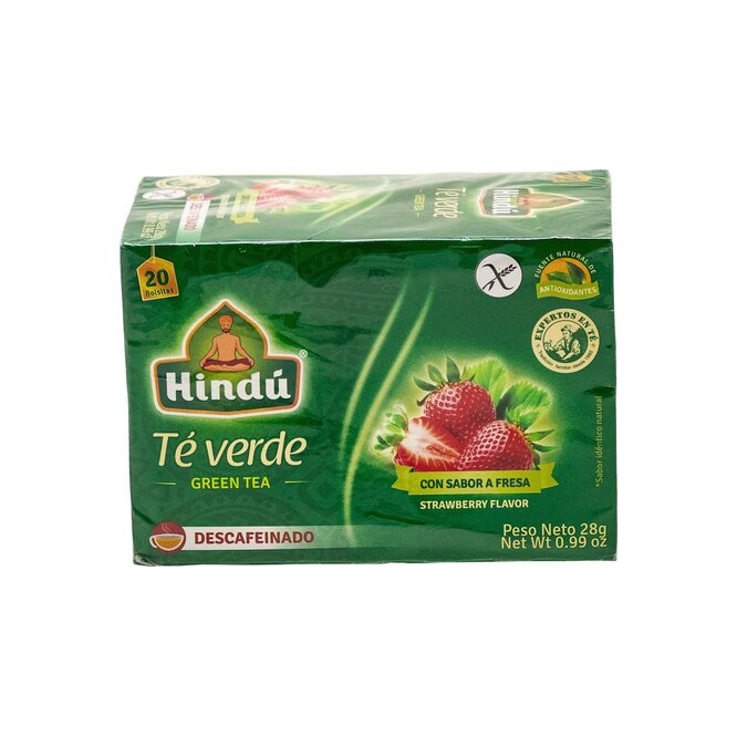 TE VERDE DESCAFEINADO FRESA 28GR HINDU C
