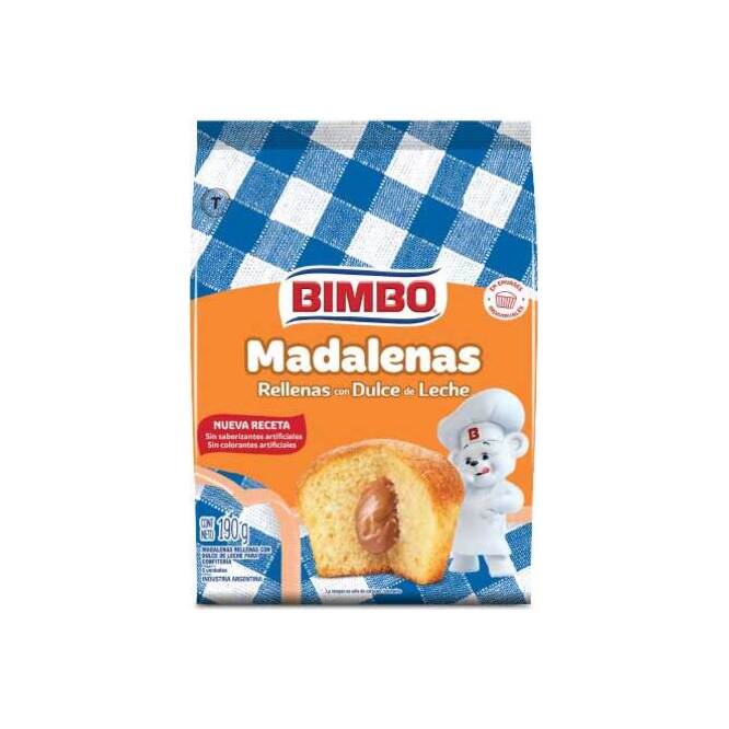 Madalena rellena con dulce de leche en bolsa Bimbo 190 gramos