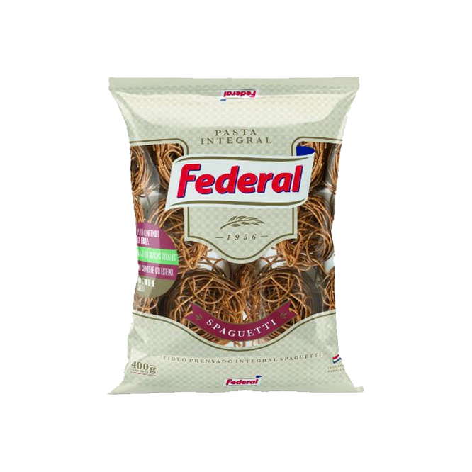 Fideo integral spaghetti paquete Federal 400 gramos