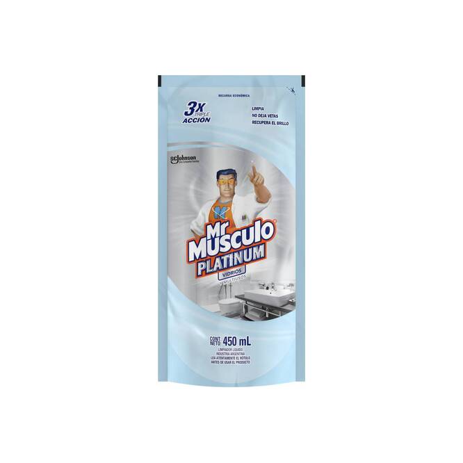 Limpiador líquido de vidrios y multiuso doypack Mr Músculo 450 ml