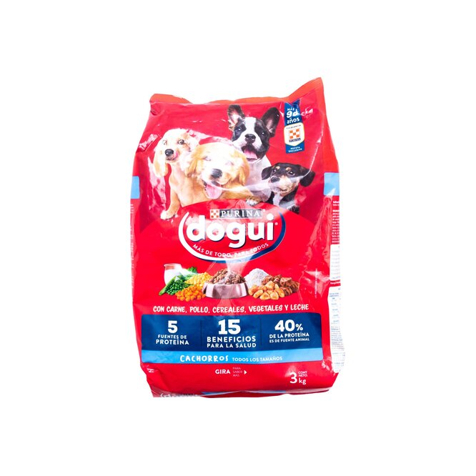 Alimento para Cachorro Sabor Carne, Pollo, Cereales, Vegetales y Leche Dogui 3 kilos