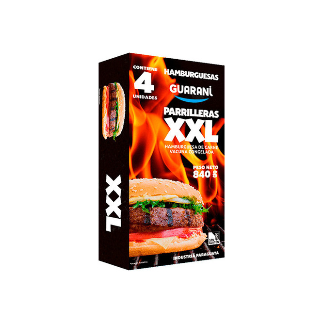 Hamburguesa parrillera xxl paquete Guaraní 4 unidades