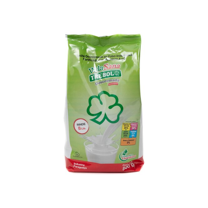 Leche descremada instantánea En polvo Trebol 800 Gramos
