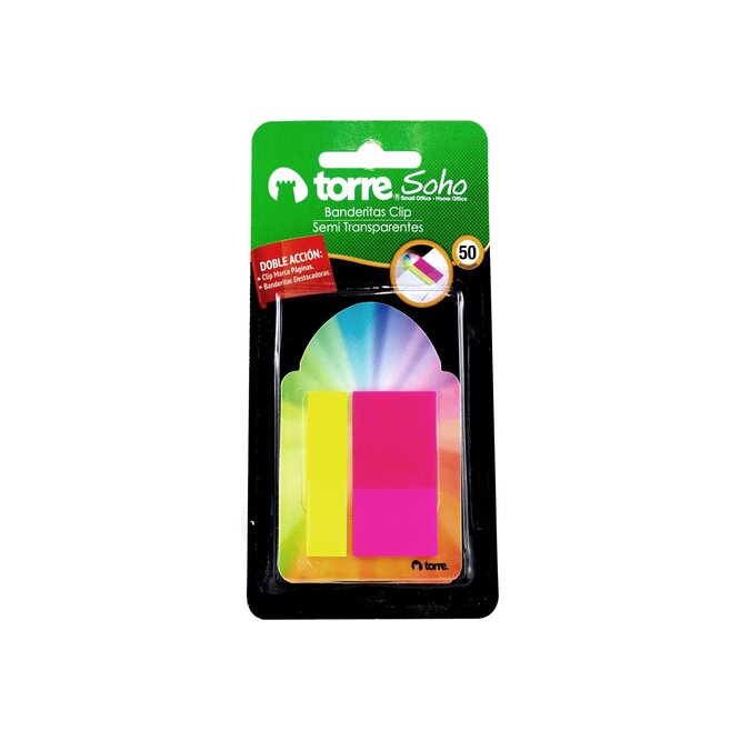 Banderitas para notas de colores en paquete Torre 50 unidades
