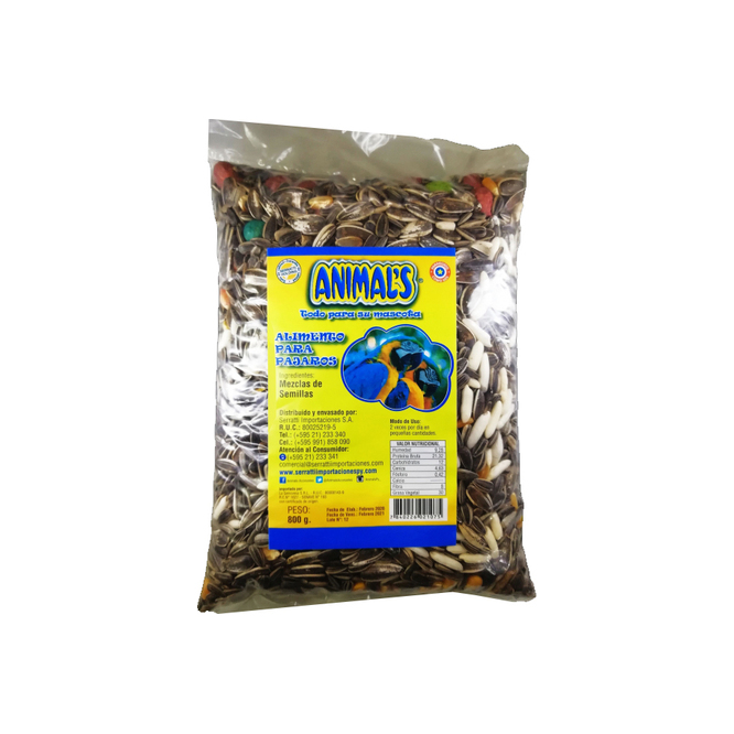 ALIMENTO P/AVE ANIMALS MEZCLA  800GR