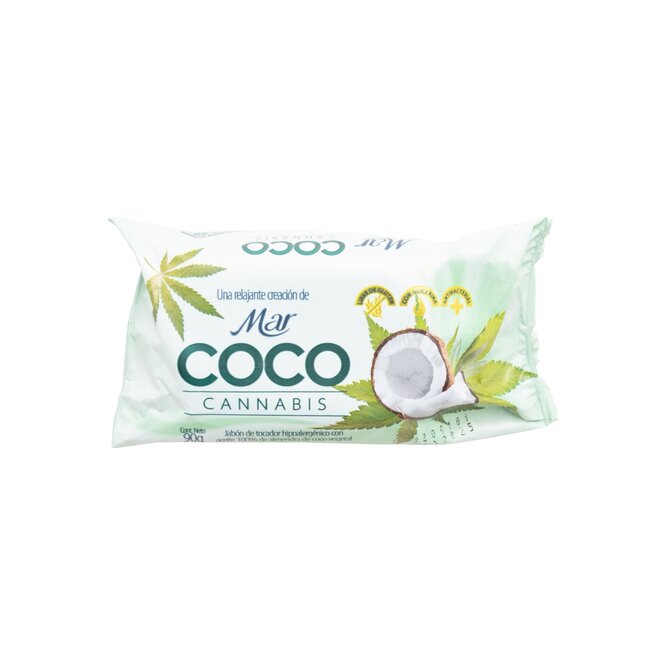 Jabón de tocador coco cannabis barra Mar 90 gramos