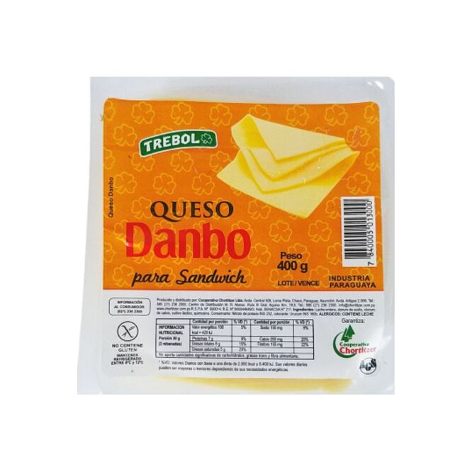 Queso Dambo en fetas envasado Trébol 400 Gramos