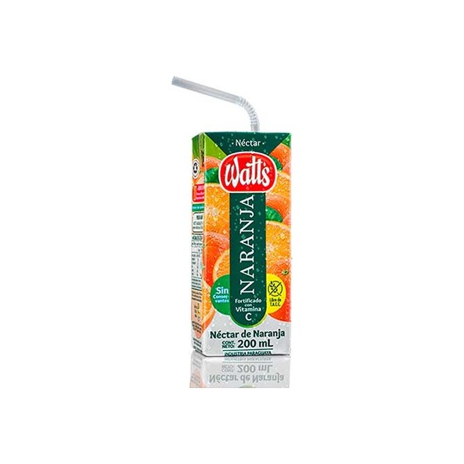 Jugo sabor naranja tetra Watts 200 ml