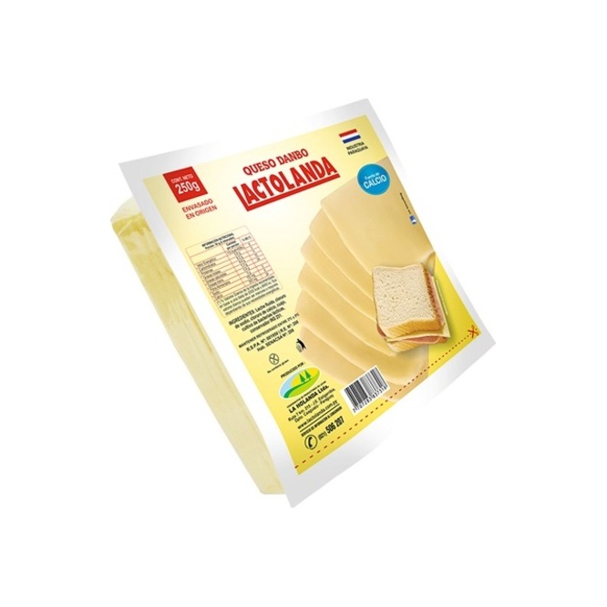 Queso dambo feteado paquete Lactolanda 200 gramos