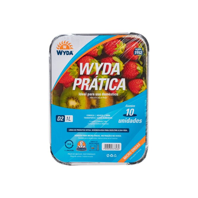 Bandeja de aluminio 1 litro Wyda 10 unidades