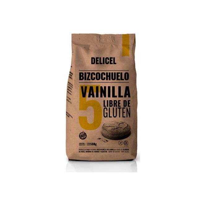 Premezcla para Bizcochuelo De vainilla sin gluten Delicel 500 gramos