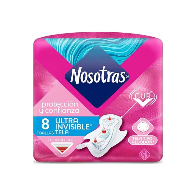 Toallas higiénicas ultra invisible tela Nosotras 8 unidades