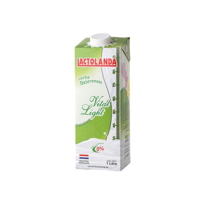 Leche descremada vital light tetra Lactolanda 1 litro