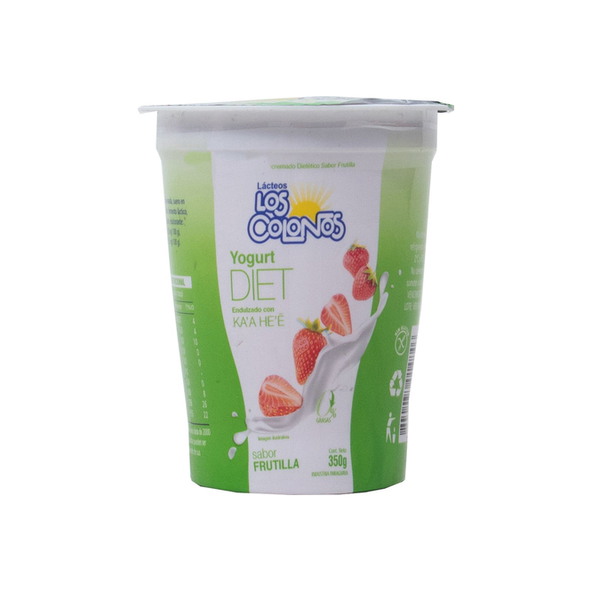 Yoghurt dietetico sabor frutilla Los colonos 350 gramos