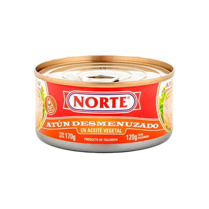 Atún desmenuzado al aceite lata Norte 170 gramos