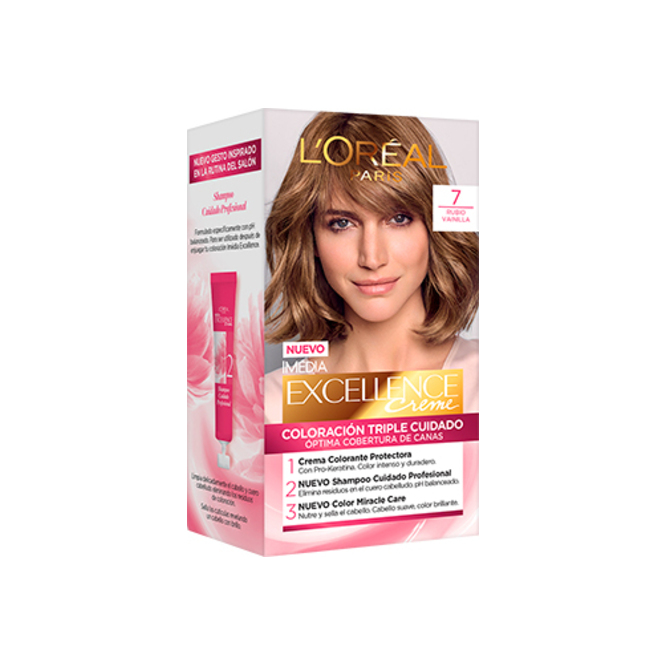 Tinte Excellence rubio N° 7 kit L'Oréal Paris