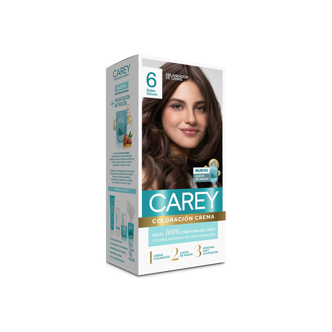Kit coloración crema rubio oscuro N° 6 Carey 1 unidad