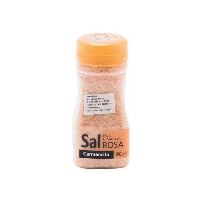 Sal fina rosa del Himalaya en frasco Carmencita 75 gramos