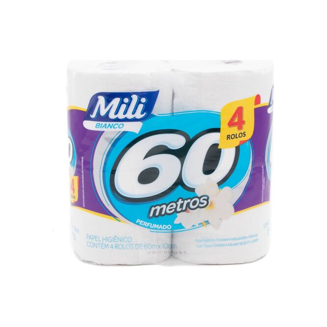 Papel higiénico perfumado 60 metros Mili 4 unidades