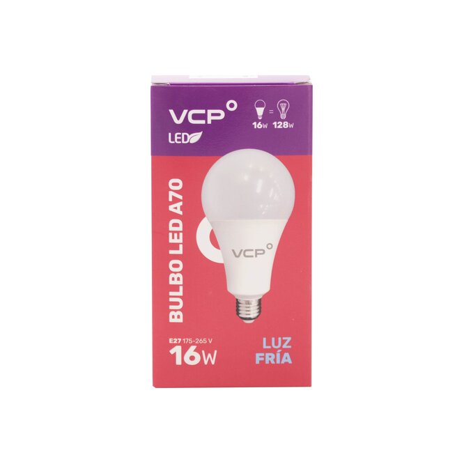 Lámpara LED luz fría A70 VCP 10W 1 unidad