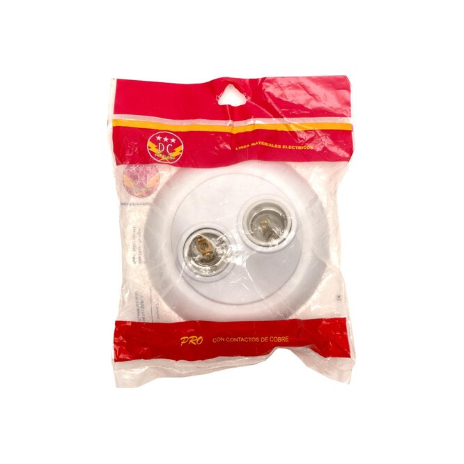 PLAFON E27 DOBLE ROSCA DPORCELANA 1UN B