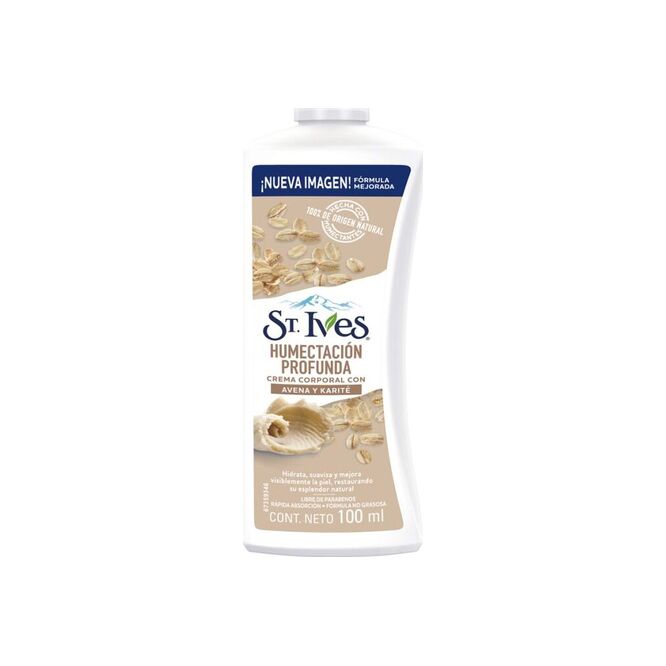 Crema corporal de avena y karité botella St. Ives 100 ml