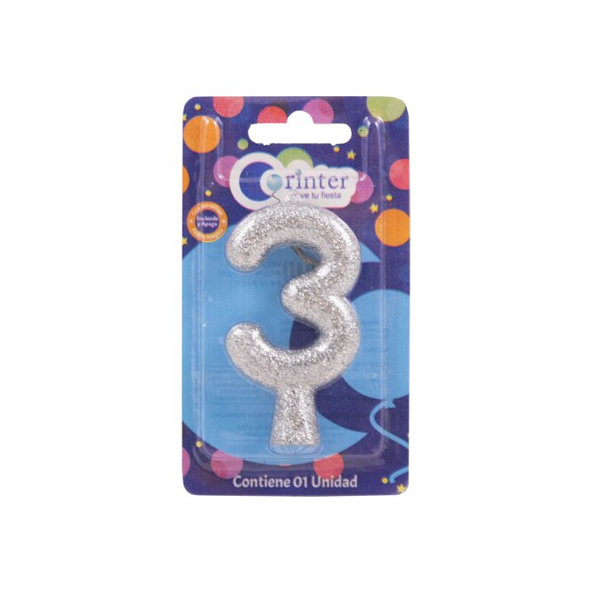 Vela tubular plata N° 3 Corinter 1 unidad