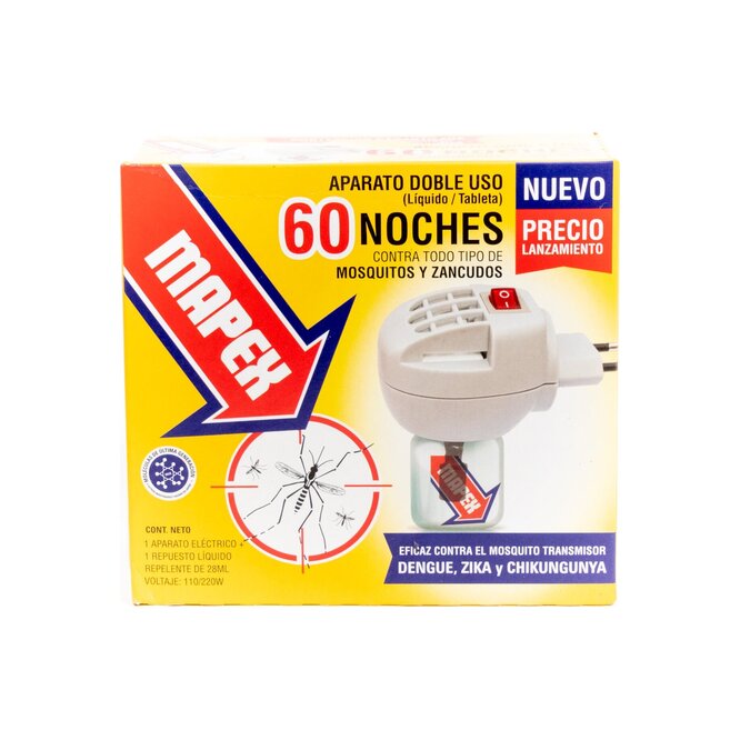Aparato eléctrico matamosquito mas repuesto 60 noches Mapex 1 unidad