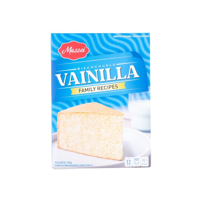 Premezcla para bizcochuelo sabor vainilla paquete Mazzei 540 gramos
