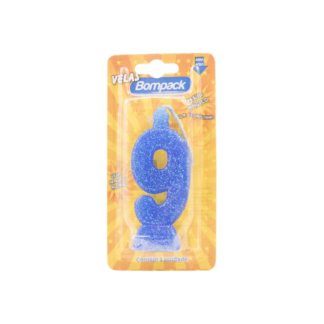 Vela Mágica N° 9 Color Azul Bompack