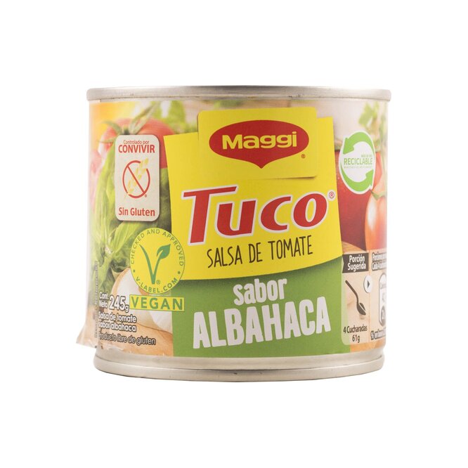 Salsa de tomate Sabor albahaca Maggi 245 gramos