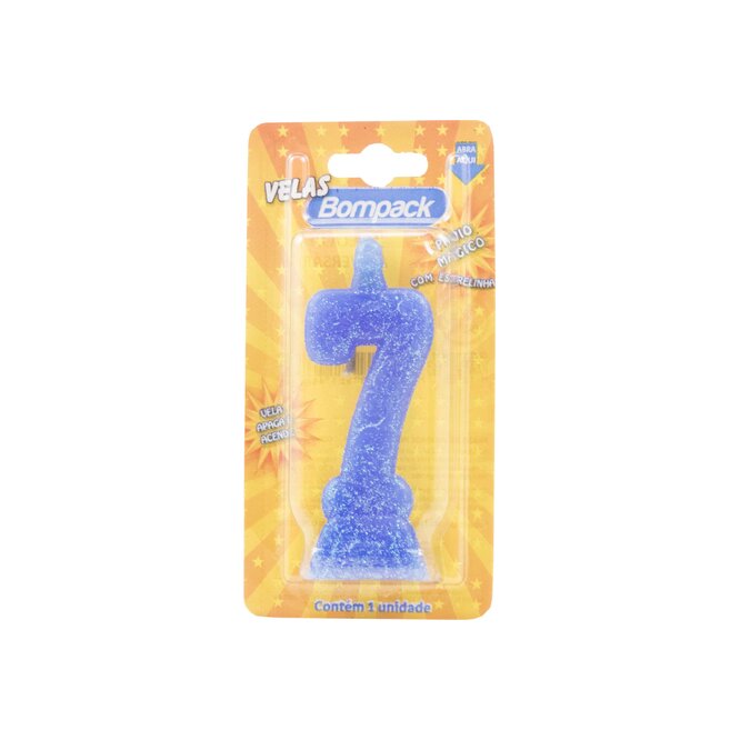 Vela Mágica N° 7 Color Azul Bompack