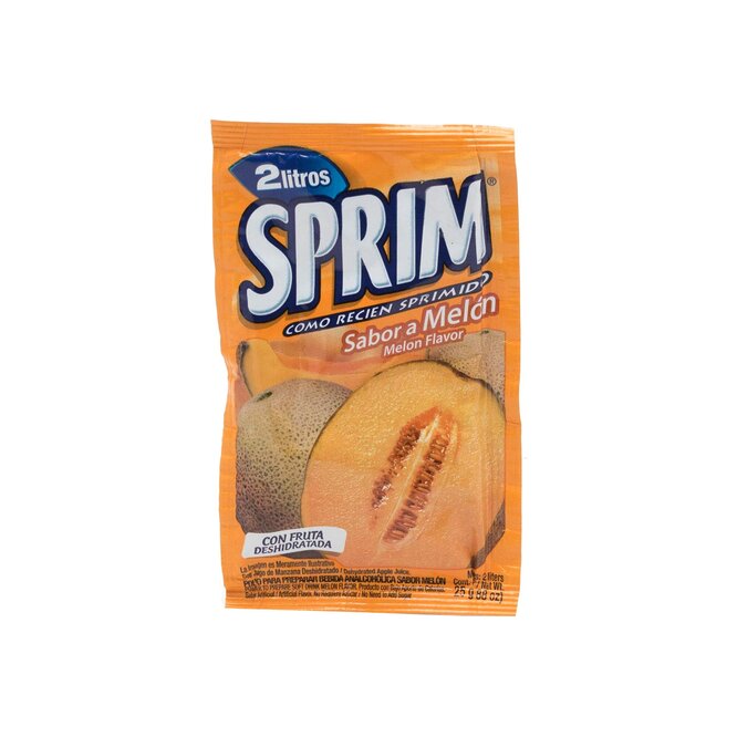 Jugo en polvo sabor melón en sobre Sprim 25 gramos