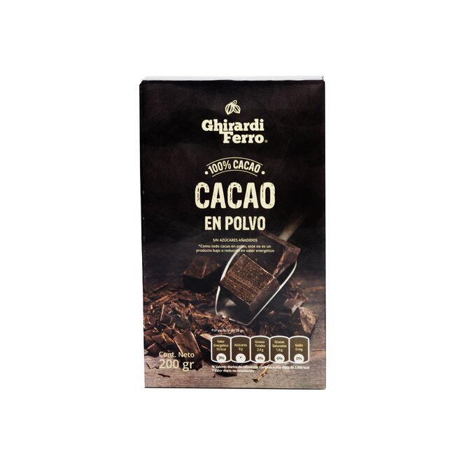 Cacao en Polvo en paquete Ghirardi Ferro 200 gramos