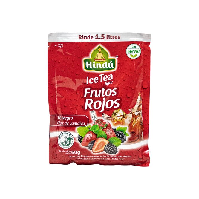 TE HELADO FRUTOS ROJOS LIGHT HINDU 60GR